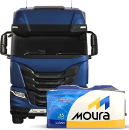 Caminhão e bateria Moura